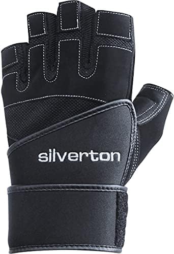 Silverton POWER PLUS Fitness Handschuhe, mit Neopren Handgelenkumwicklung, Verstellbarer Druck für o