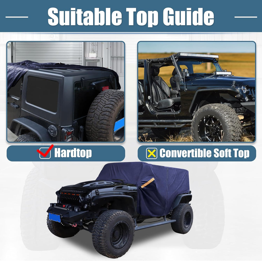 X AUTOHAUX Autoabdeckung SUV Autoplane Outdoor Vollgarage Wasserdicht Auto Abdeckplane für Jeep Wran