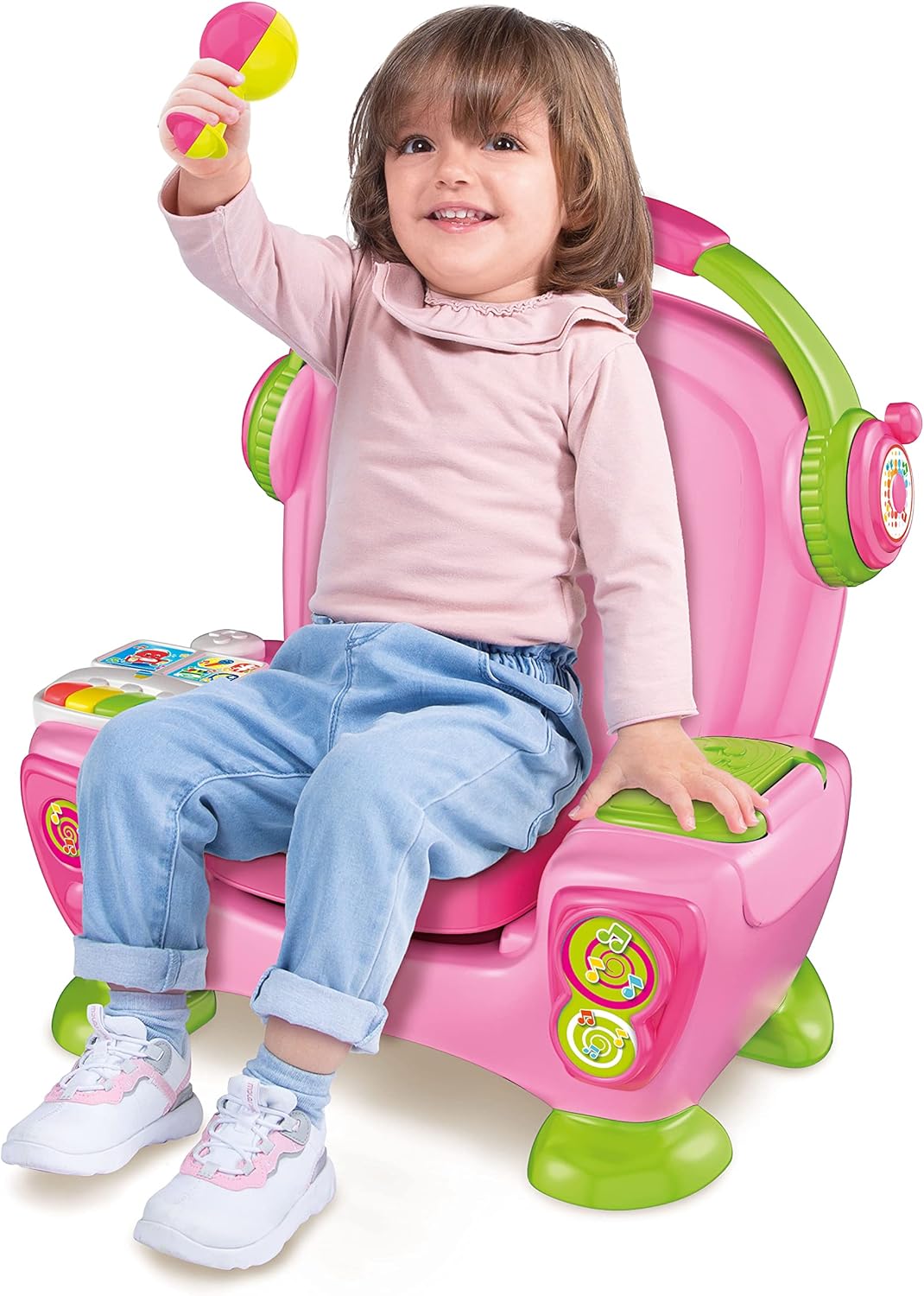 Clementoni Baby 17755 Interaktiver Sessel singt und Tanzt, Rosa, Kinder von 12-36 Monaten, Lernspiel