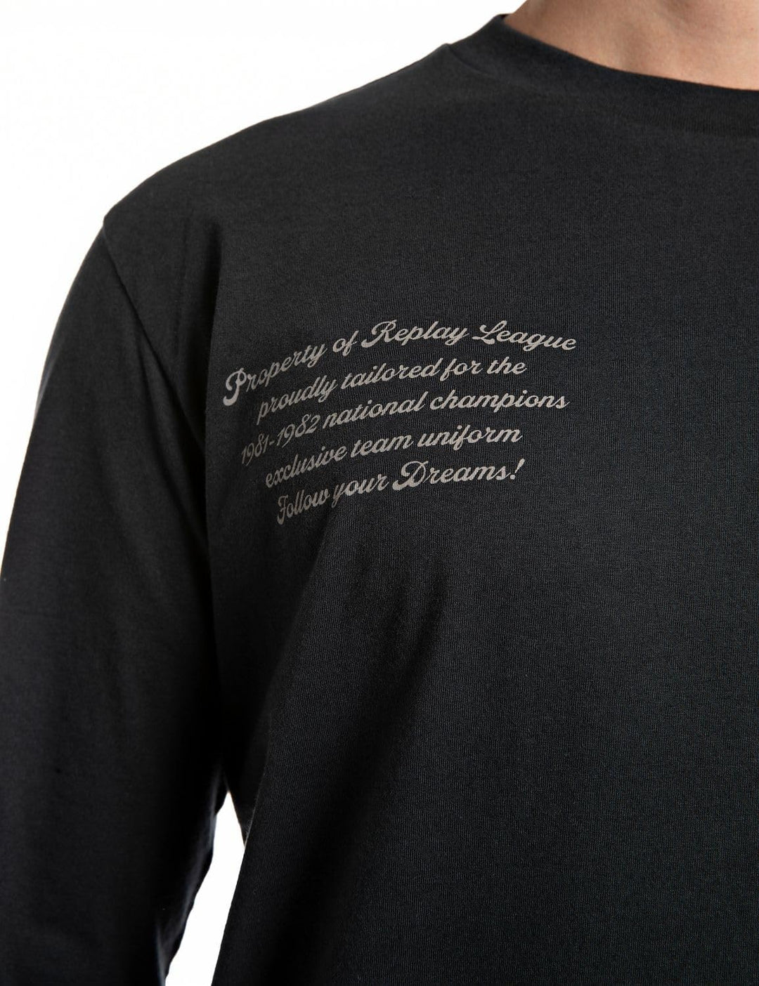 Replay Herren Langarmshirt aus Baumwolle M 099 Blackboard, M 099 Blackboard