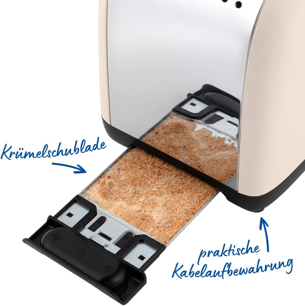 Russell Hobbs Toaster [für 2 Scheiben] Colours Plus Jasmine (6 Bräunungsstufen, breite Toastschlitz,