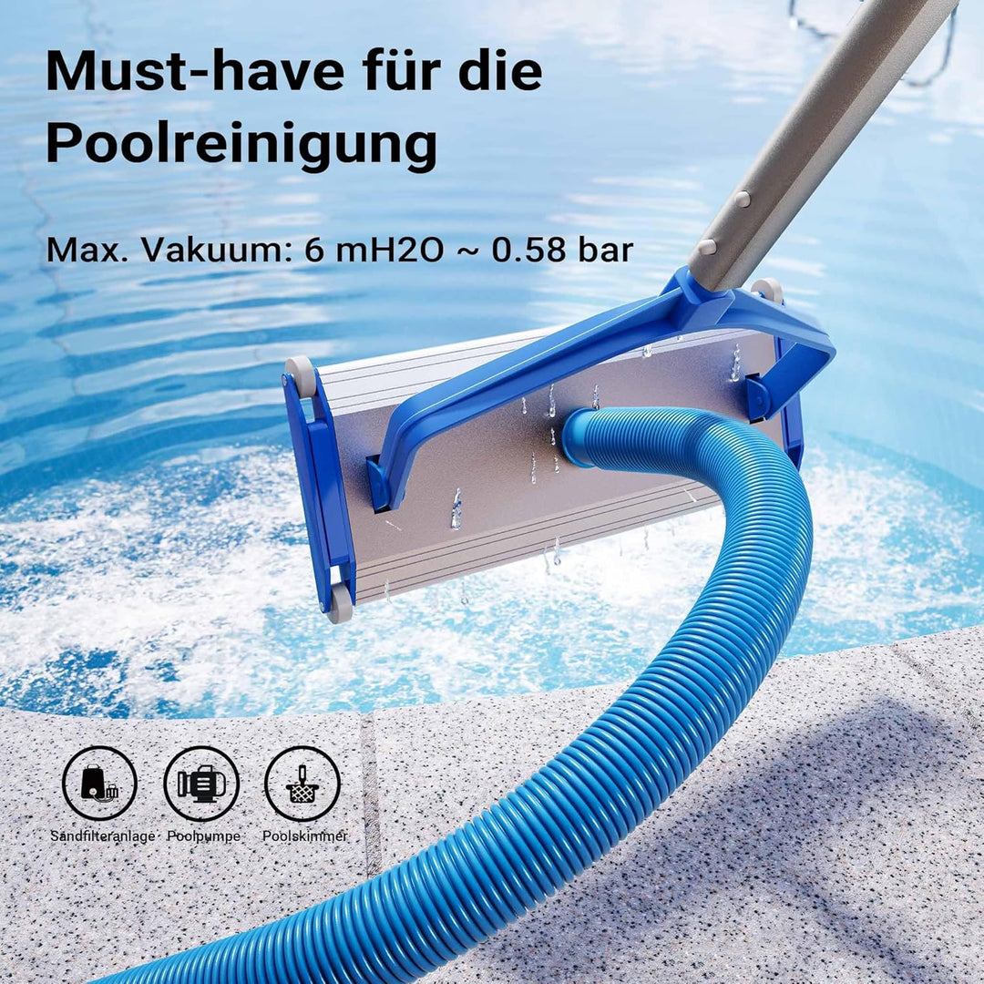 Teichtip ® 30m - 32mm - Schwimmbadschlauch mit 165g/m - Made in Europe D32, 30 m Blau