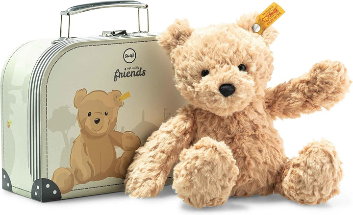 Steiff Kuscheltier Jimmy Teddybär im Koffer, Süsses Stofftier mit Kunststoffaugen, Kinder, Jungen &