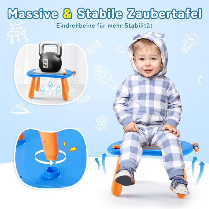 Maltafel Zaubertafel ab 1 jahr, bunte Magnetische Zeichentafel mit 4 Beine, pädagogische Spielzeug f