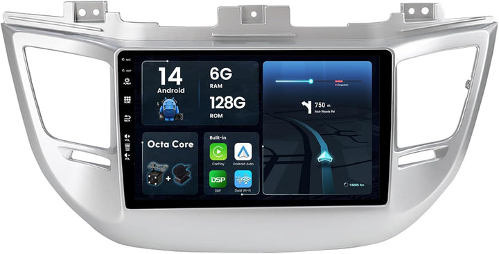 BXLIYER - [6G+128G] - Android 12 IPS Autoradio Passt für Hyundai Tucson (2014-2018) - Kabellos CarPl