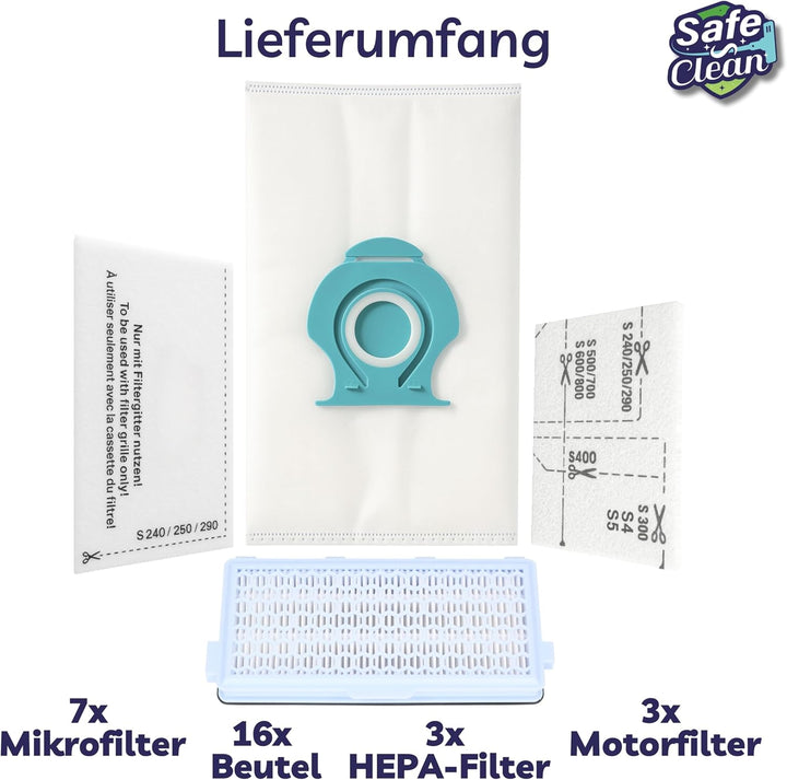 SAFE 'N CLEAN Staubsaugerbeutel kompatibel mit Miele Guard | Ersatz für TU XXL HyClean Pure/CO XXL V