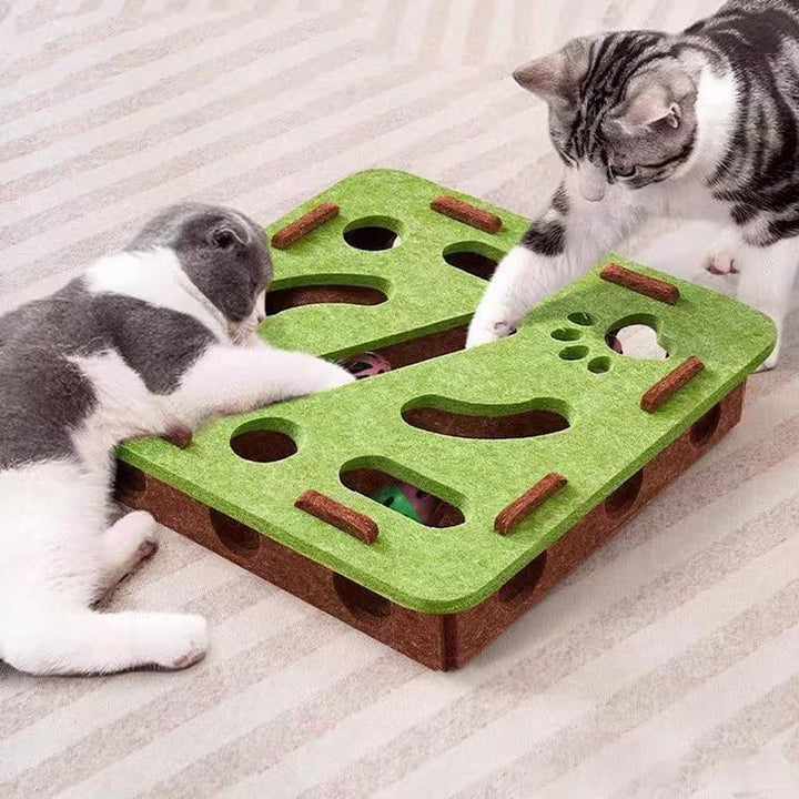 Katze interaktive Puzzle Spielzeug, Filz Labyrinth Katzenspielzeug Selbstbeschäftigung Ball mit Gloc