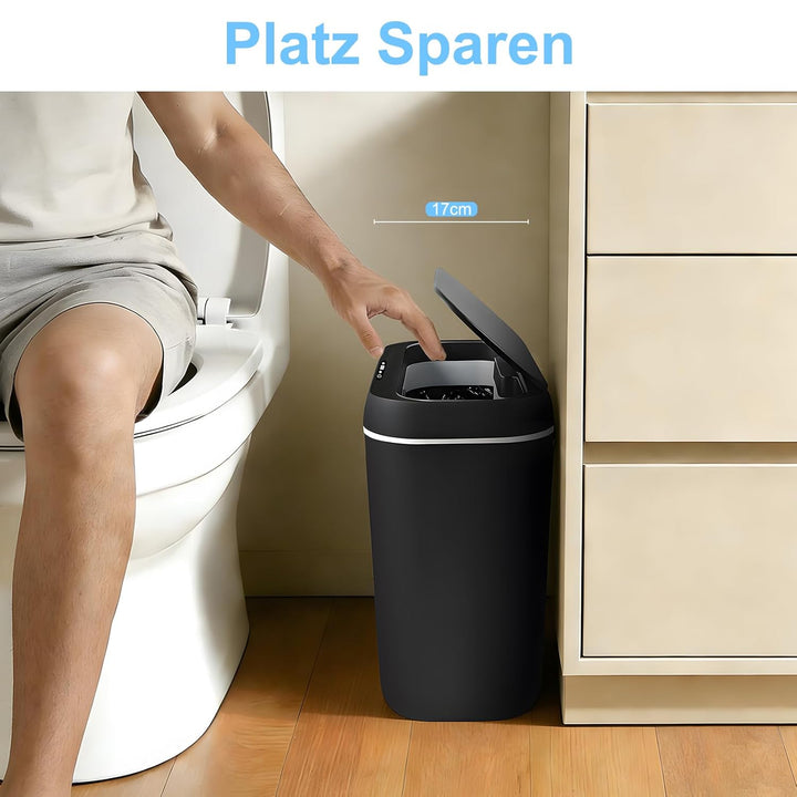 Elektrischer Mülleimer 2er-Set,15L Mülleimer mit Sensor mülleimer, schlankes schmales Design, leise