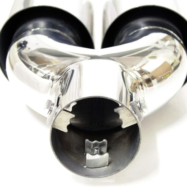 Auspuffblende Endrohr Auspuff Doppel Universell Schalldampf Endrohrblenden Blende Sport Edelstahl Ru