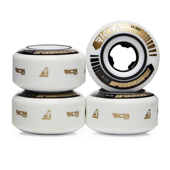 Ricta Wheels Speedrings Slim 99a Skateboard-Räder 52 mm Weiss, 52 mm Weiss