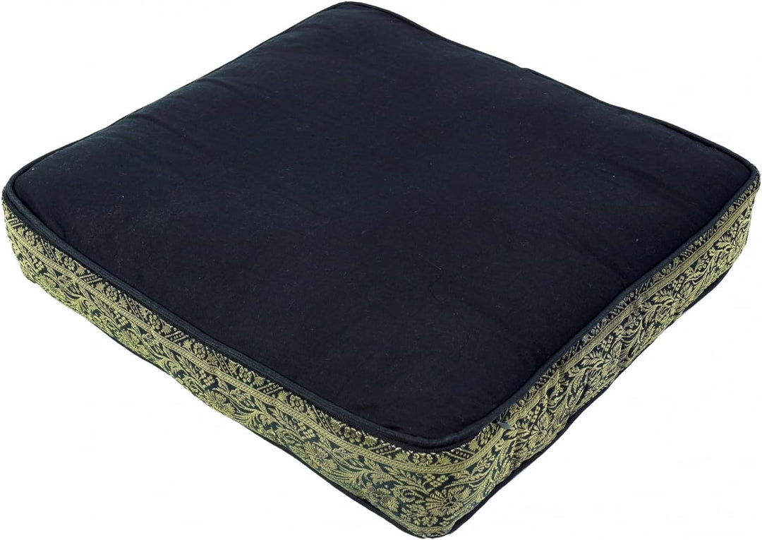GURU SHOP Orientalisches Eckiges Patchwork Kissen 40 cm, Sitzkissen, Bodenkissen mit Baumwollfüllung