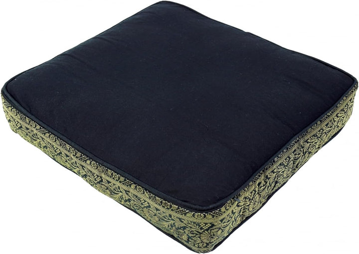 GURU SHOP Orientalisches Eckiges Patchwork Kissen 40 cm, Sitzkissen, Bodenkissen mit Baumwollfüllung