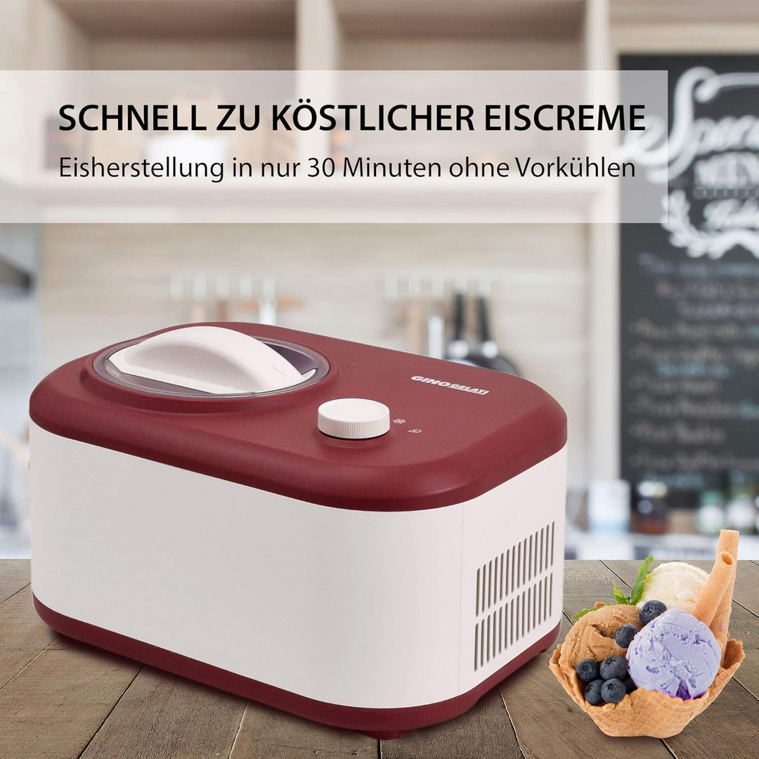 Syntrox Germany Eismaschine Sorbetmaschine mit Kompressor IC 100 Polar