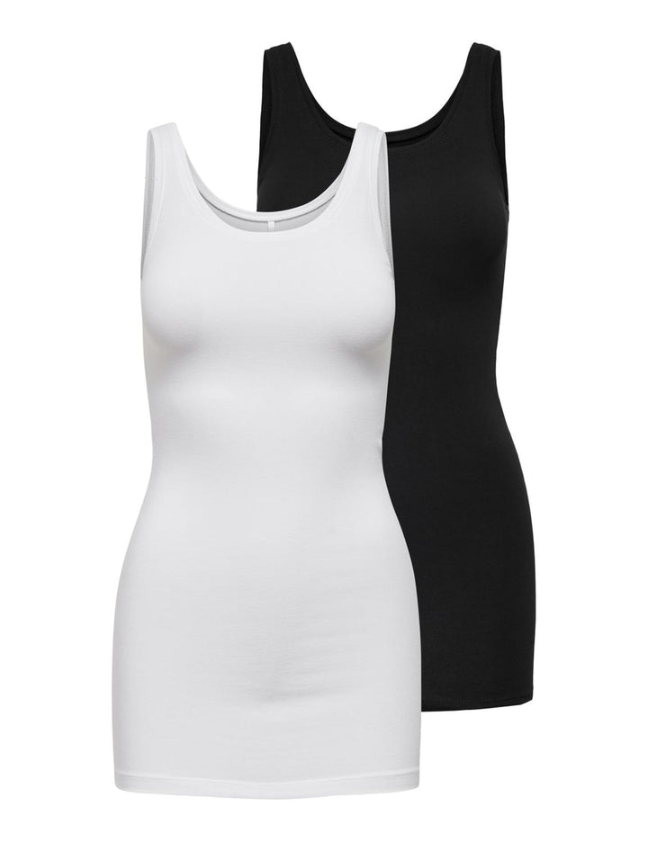 ONLY Damen Top (2er Pack) XL Mehrfarbig (Black Pack:black And White), XL Mehrfarbig (Black Pack:blac