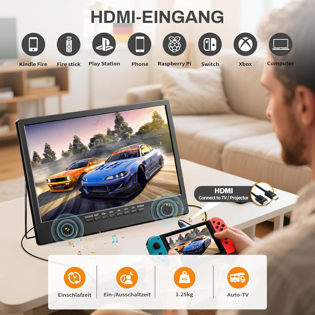 DESOBRY 18 Zoll Smart TV Android, Kleiner Fernseher DVB-T2-Tuner und, 1080p Tragbarer Outdoor Fernse