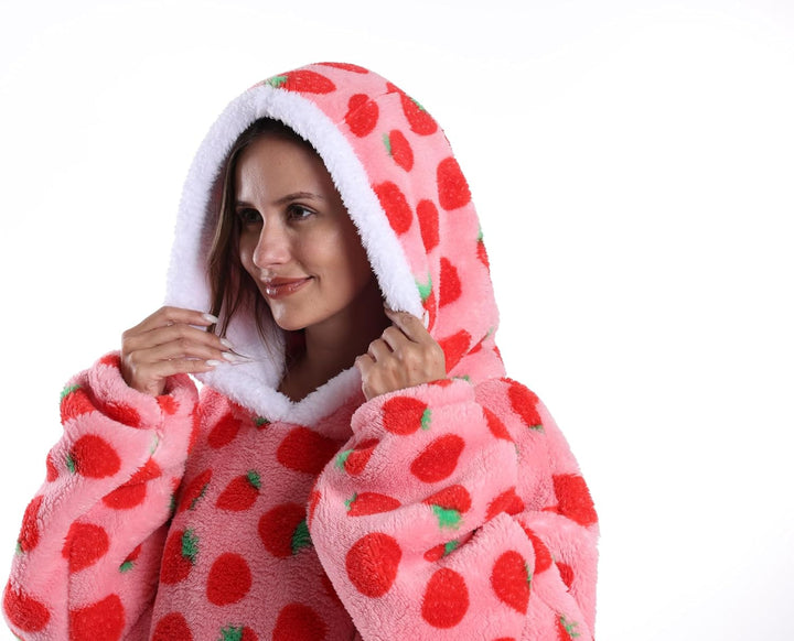 Lange Hoodie Decke mit Ärmeln für Damen & Erwachsene - Kuscheldecke mit Ärmeln - Weiche & Warme Deck