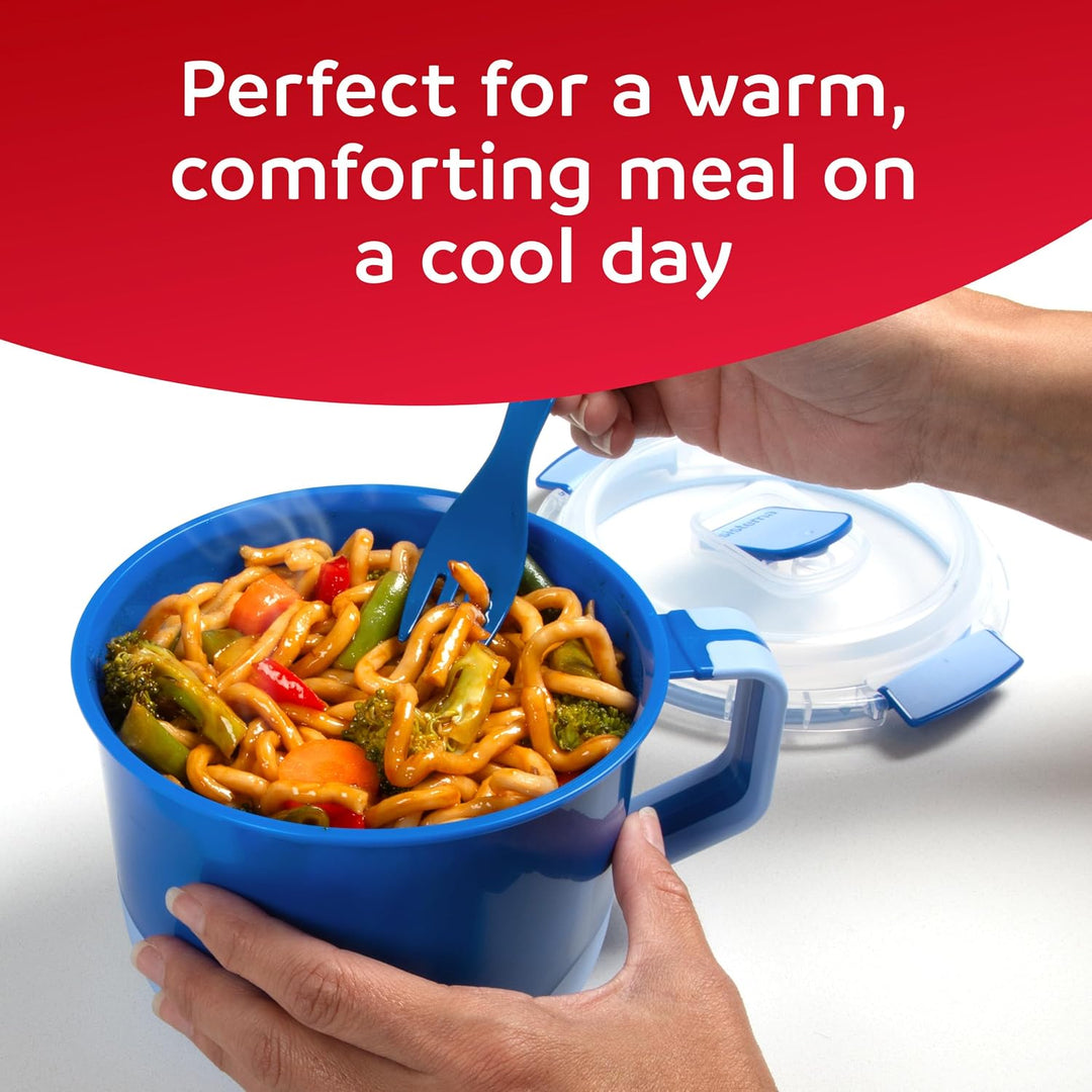 Sistema Heatables Microwave Soup Mug &amp; Noodle Mug | 660ml &amp; 1.15L | Leakproof Meal Prep Containers w