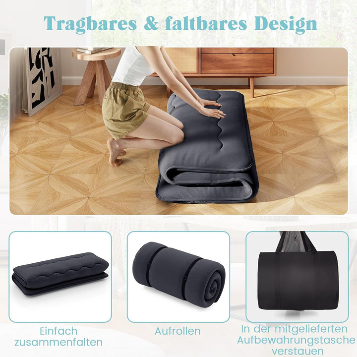 COSTWAY Japanische Futon Matratze, Tatami-Matte, Bodenmatratze, Klappmatratze mit waschbarem Bezug,