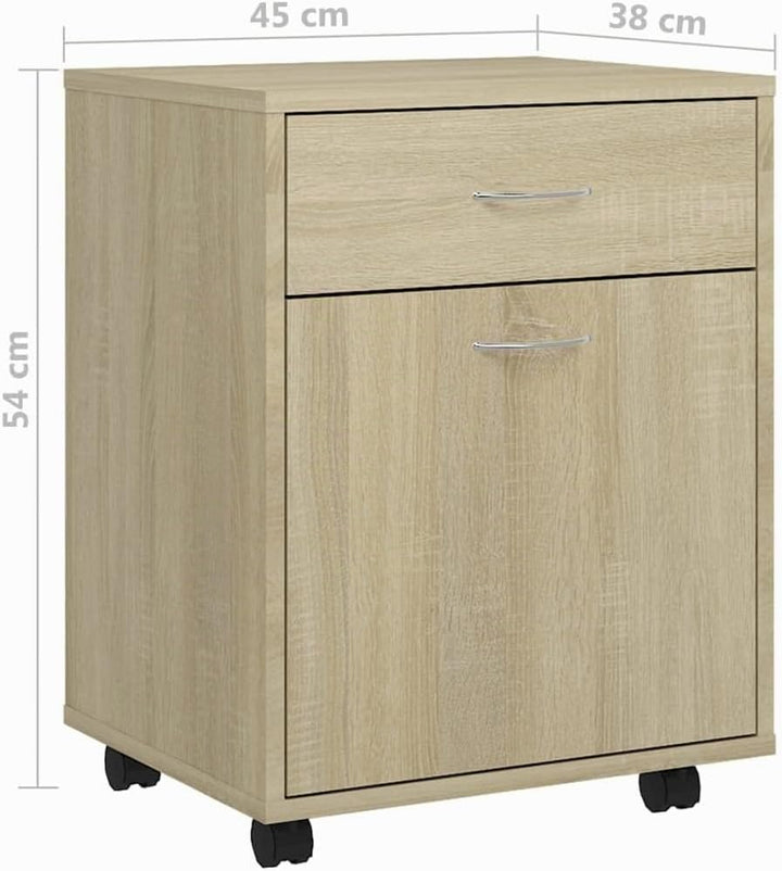 vidaXL Rollschrank mit 1 Tür 1 Schublade Rollcontainer Büroschrank Aktenschrank Bürocontainer Schran
