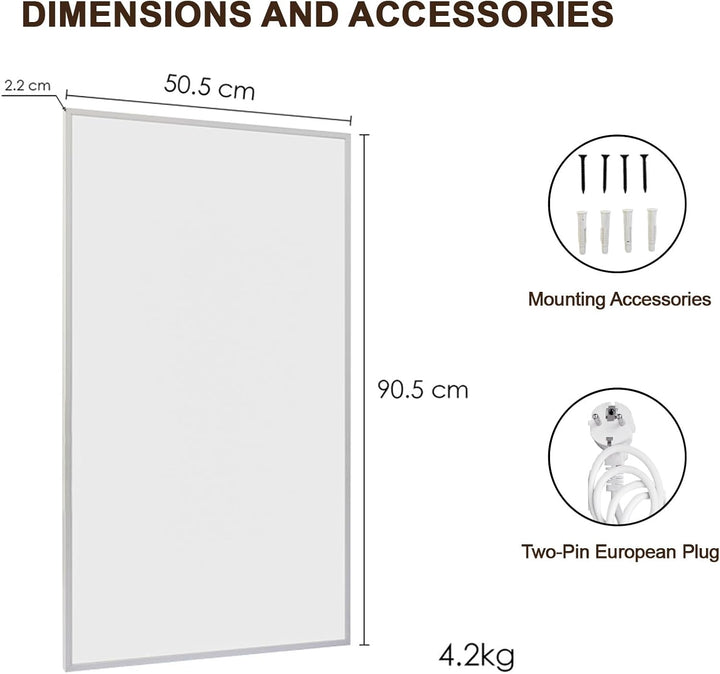 Infrarotheizung 1000 Watt, Infrarotheizung Wandmontage bis 120 Grad Celsius für 15-25㎡ - Smart-Elekt