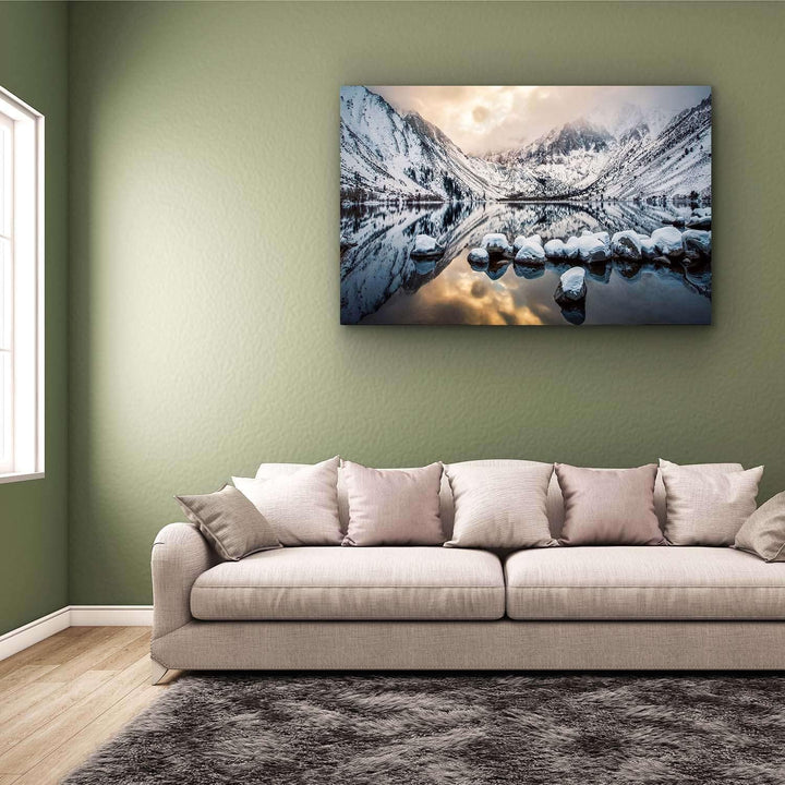 Startonight Bilder Verschneite Berge, Leinwandbilder Moderne Kunst, Landschaft Wanddeko Kunstdrucke,