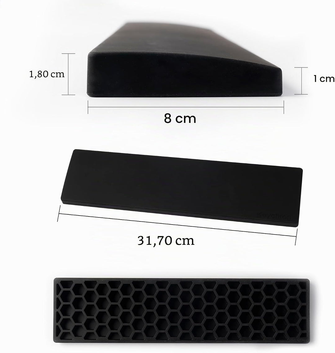 Keychron Silicone Palm Rest for K2 / K6 / K2 Pro / K6 Pro - Black 317mm / 12.43"-75% Layout-K2/K6 (P
