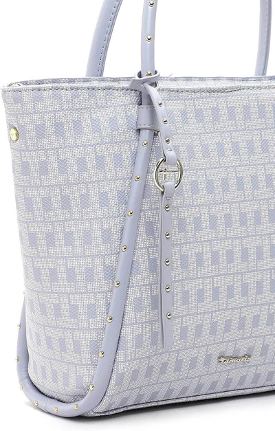 Tamaris Shopper Linn 32265 Damen Handtaschen Ornament Einheitsgrösse Greyblue 855, Einheitsgrösse Gr