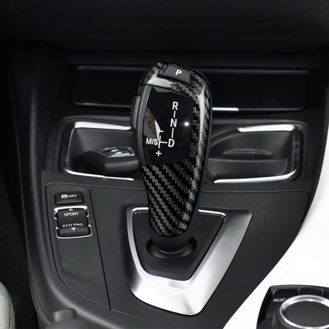 KUNGKIC Kohlefaser Auto Schaltknüppel Abdeckung Compatible with BMW F20 F21 F22 F23 F30 F34 F32 E70