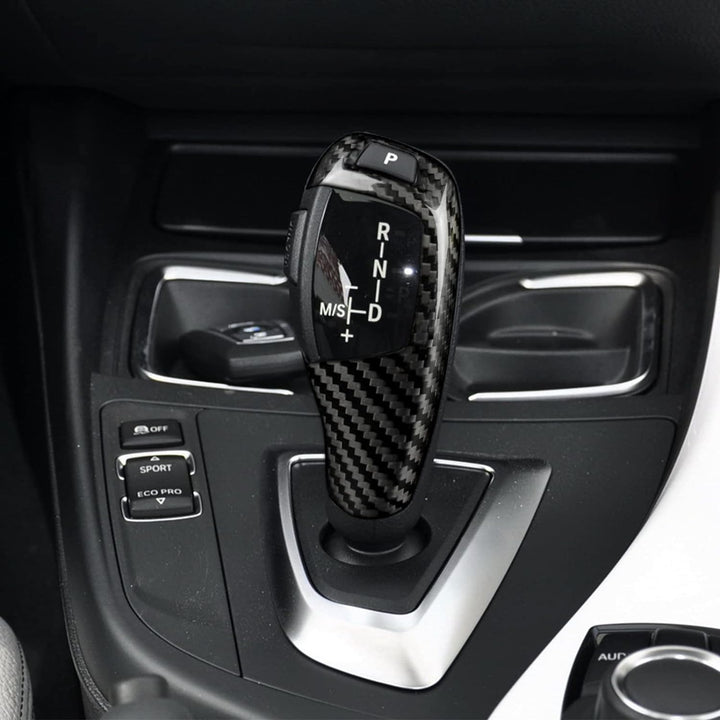KUNGKIC Kohlefaser Auto Schaltknüppel Abdeckung Compatible with BMW F20 F21 F22 F23 F30 F34 F32 E70