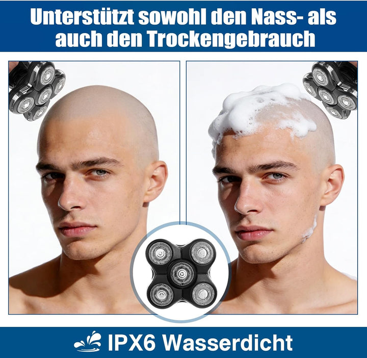RX5 Ersatzkopf für Balder Pro Rasierer – Kompatibel mit XR7000/XR1500/XR1501, Glatzen Rasierer Herre