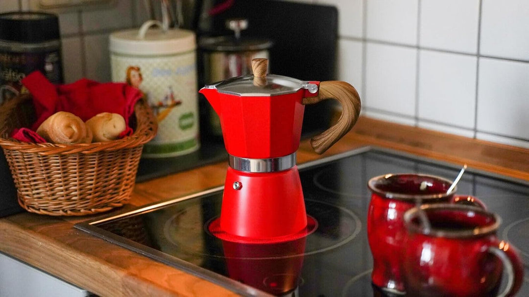 Karlspace Premium-Espressokocher Kaffee Aluminium für 6 Tassen - in verschiedenen Farben - Herdplatt