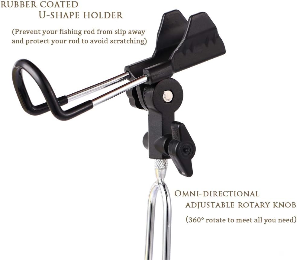 Croch 2 x Rutenhalter 360° Verstellbar Hallter für Angelruten Edelstahl Stark und Stabil Nue Version
