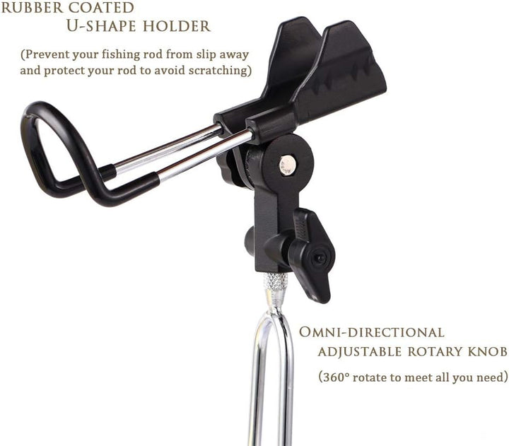Croch 2 x Rutenhalter 360° Verstellbar Hallter für Angelruten Edelstahl Stark und Stabil Nue Version