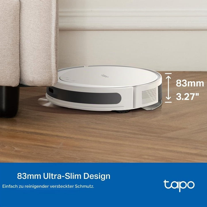 Tapo RV20 Max Saugroboter mit Wischfunktion, 5300Pa ultrastarke Saugkraft, 83 mm Ultra-schlank, MagS