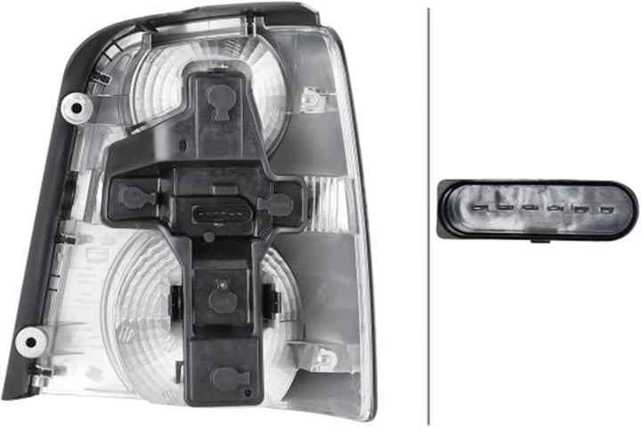 HELLA 2SK 009 477-091 Heckleuchte - Glühlampe - schwarz - links - für u.a. VW Touran (1T1, 1T2), Lin