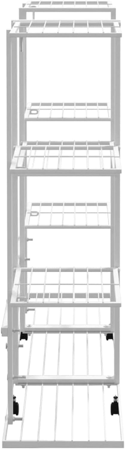 Festnight Blumenständer Blumenregal Pflanzenständer Metall Pflanzenregal Blumensäule Blumentreppe Me