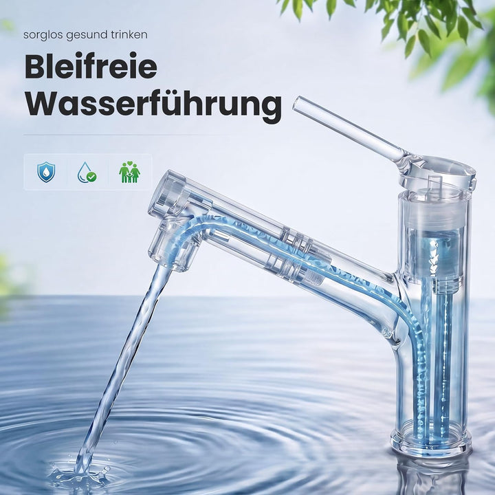 CECIPA Wasserhahn Bad Ausziehbar, Waschtischarmatur mit 2 Strahlarten Brause zum Haarewaschen, Hochd