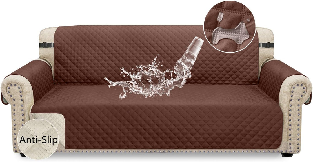 Granbest wasserdichte Sofabezug 3 Sitzer rutschfeste Couchbezug mit Elastischen Riemen, Waschbare So