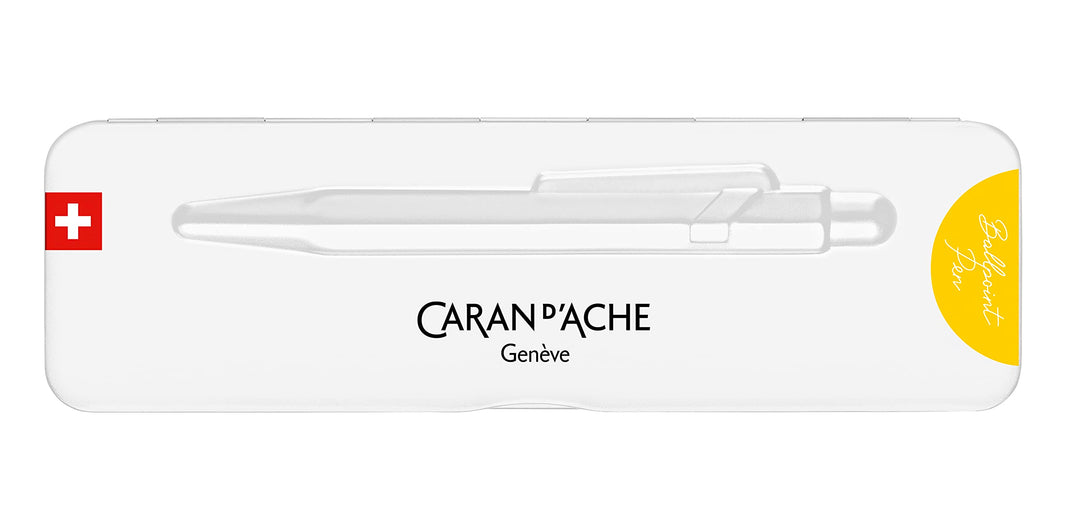 Caran d'Ache Kugelschreiber 849 Colormat-x in der Farbe Gelb mit Etui, 0849.743, 1 Stück (1er Pack)