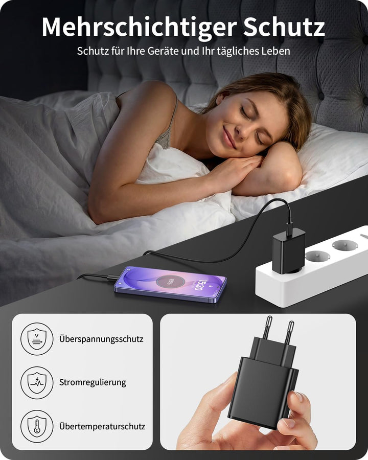 45W Ladekabel USB C Schnellladekabel Ladegerät für Samsung Galaxy S26 Ultra S25 S24 S23 S22 FE 5G A5