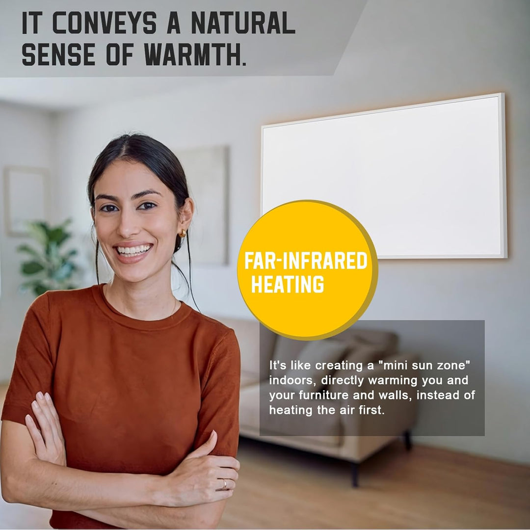 Hocosyme Infrarotheizung mit Thermostat 600 Watt, Infrarotheizung Wandmontage bis 120 Grad Celsius f