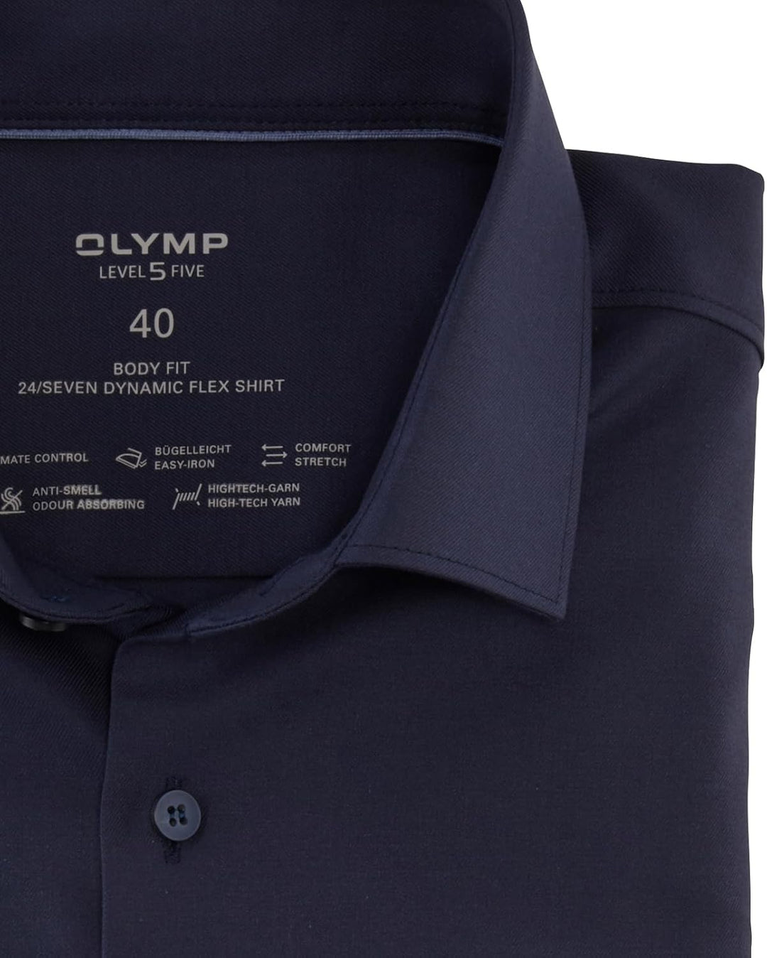 OLYMP Herren Oberhemd Langarm Level.Five.Body.fit,Twill,Body fit,Modern Kent, Nachtblau