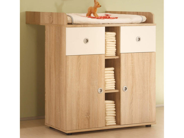möbelando Wickelkommode Schrank Wickeltisch Kommode Wickelauflage Babyzimmer Floris I, Wickelkommode