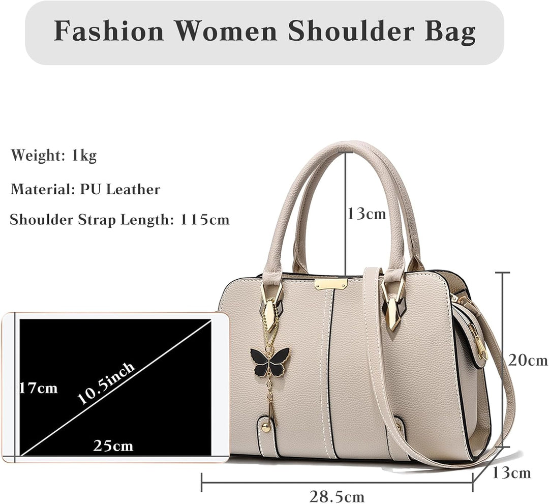 FANDARE Damen Handtasche Tote Beutel PU-Leder Umhängetaschen Schultertasche Wasserdicht Henkeltasche