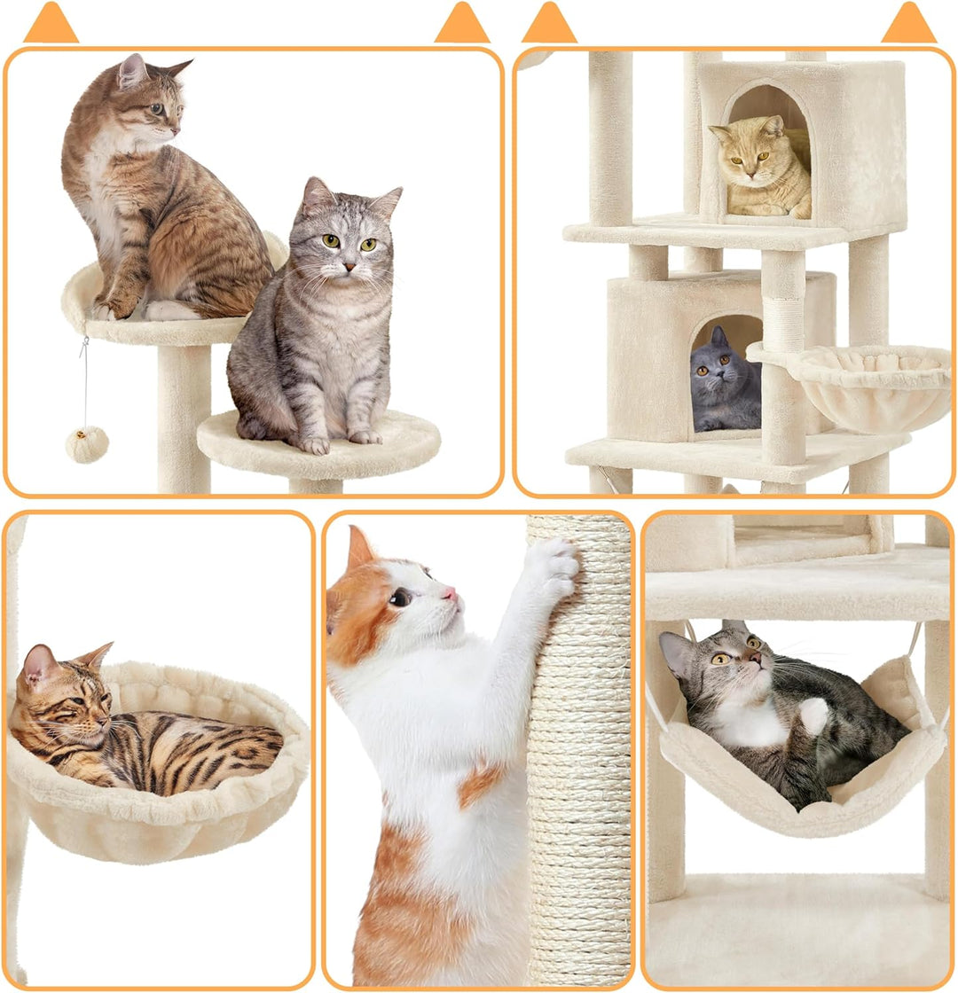Yaheetech Katzenkratzbaum 175 cm deckenhoch Kratzbaum für Katzen, Stabil Kletterbaum mit Sisal-Kratz