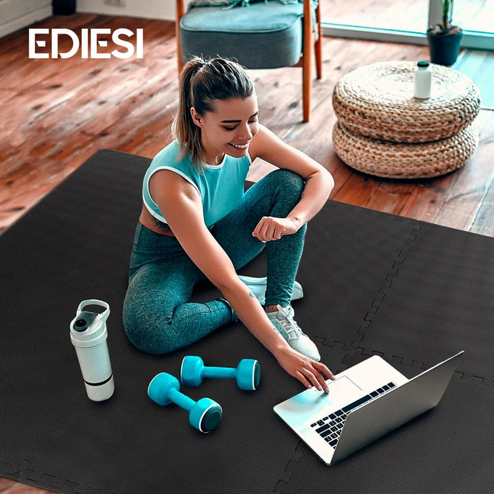 Ediesi, Bodenschutzmatte Fitness, Puzzlematte Boden, Pool Schutzmatte, Home Gym, Tatami, Gummimatte,
