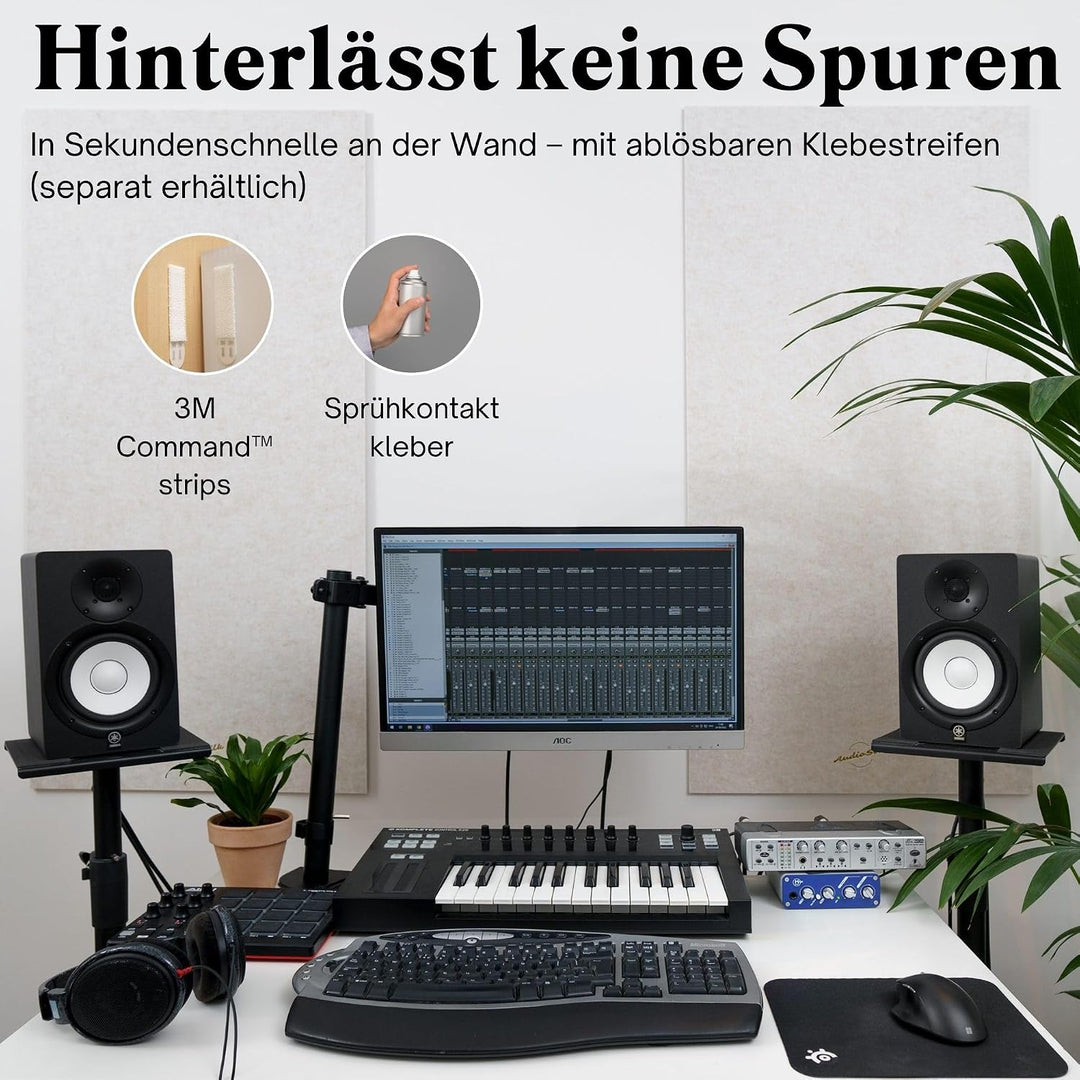 Akustikpaneele Schallabsorber, 2er-Set, gross, 116 x 58 cm, Mittelgrau 2er-Set Mittelgrau, 2er-Set M