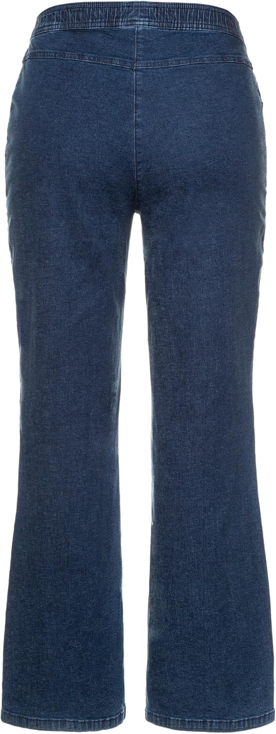 Ulla Popken Damen Marlene, Weit Jeans 32W / 32L Dark Blue Denim, 32W / 32L Dark Blue Denim