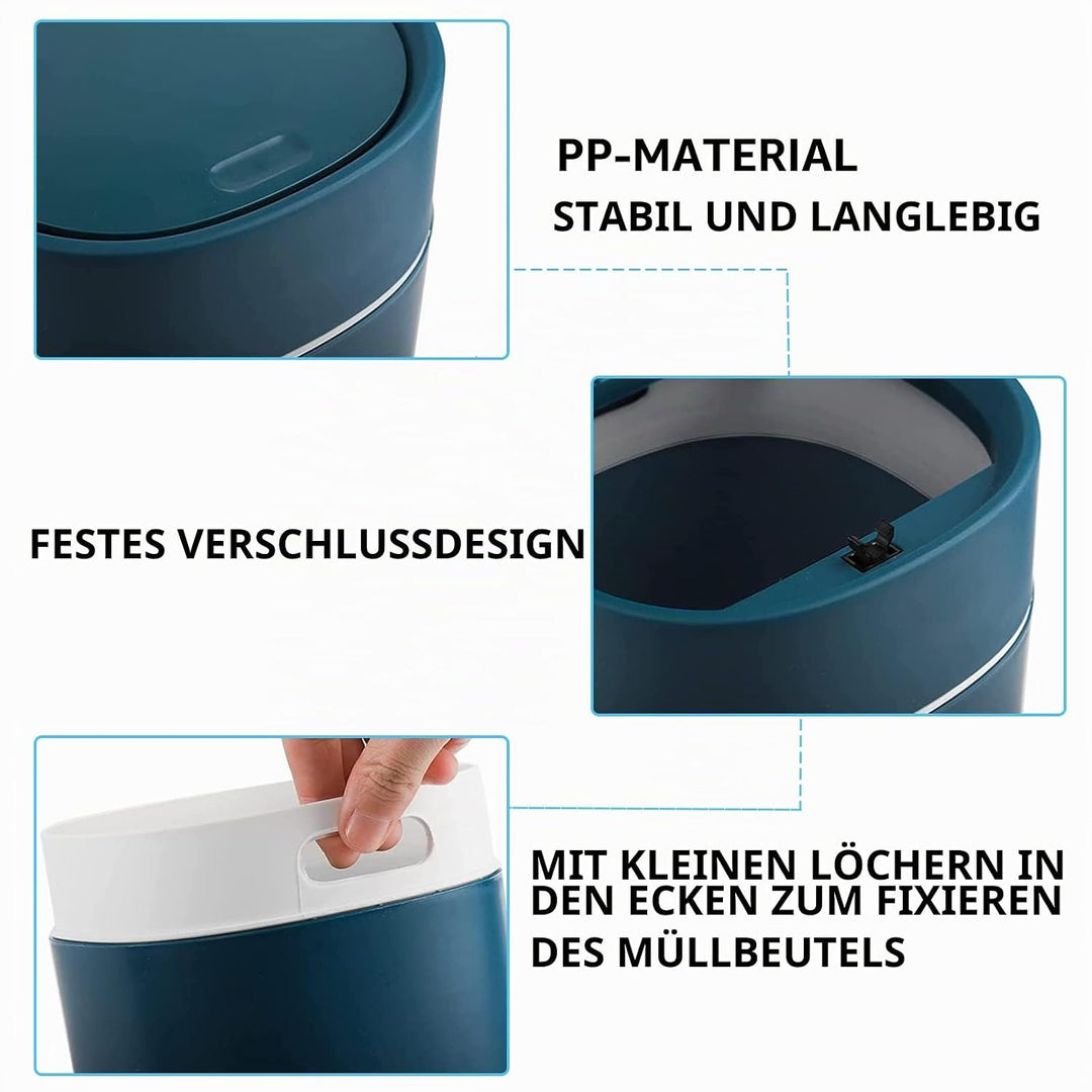 MAJOYLIFE Tischmülleimer mit Deckel,2 Liter,Mini Mülleimer für Schreibtisch,Frisiertisch,Nachttisch