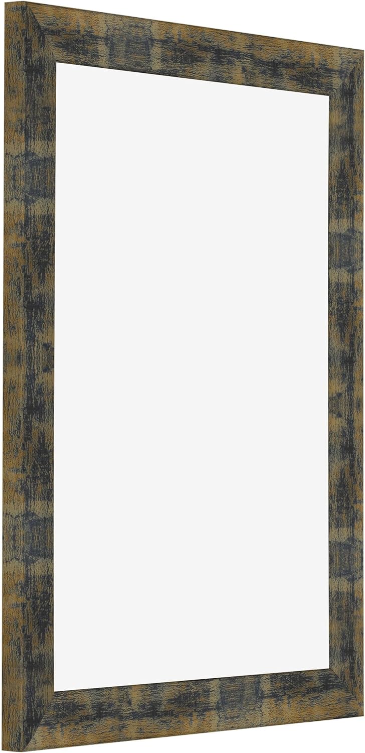 yd. Your Decoration - Bilderrahmen 75x100 cm - Blau Gold Meliert - Bilderrahmen aus MDF mit Acrylgla